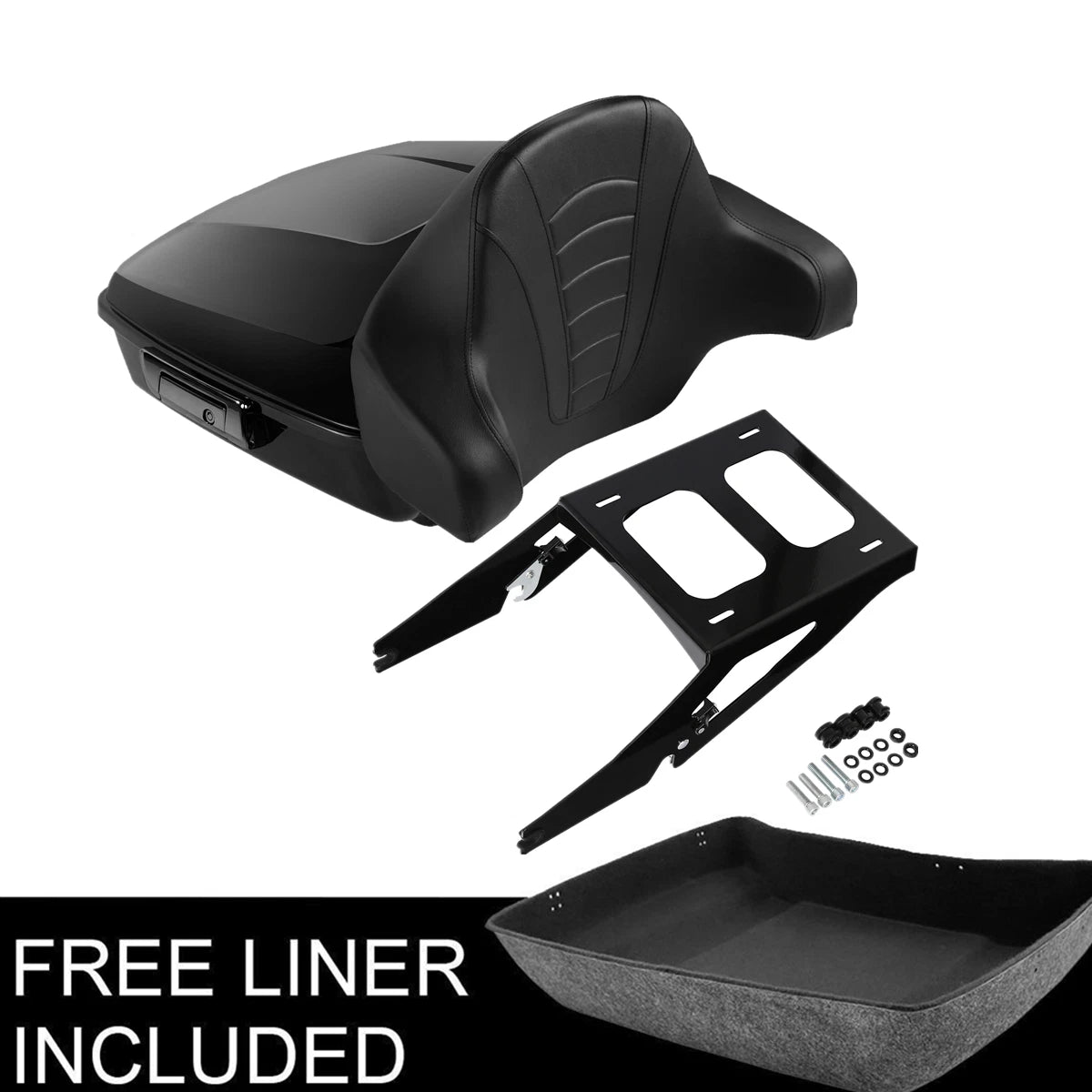 Chopped Trunk Backrest Pad Mount Rack for Harley Sport Glide FLSB (2018–2025)