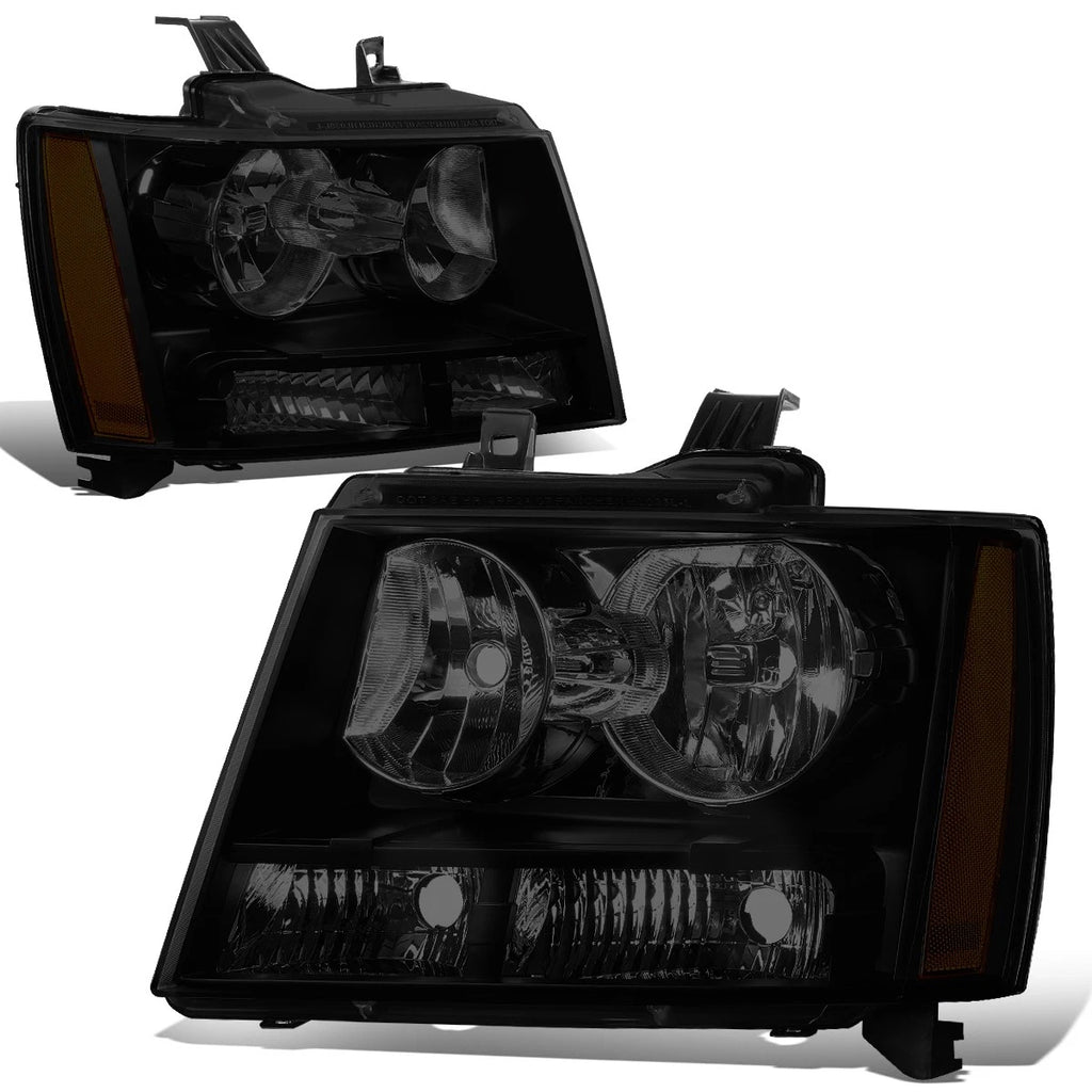 Pair of Tinted Housing Amber Corner Headlight Lamps for Chevy Tahoe Suburban (2007–2014)