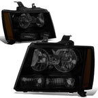 Pair of Tinted Housing Amber Corner Headlight Lamps for Chevy Tahoe Suburban (2007–2014)