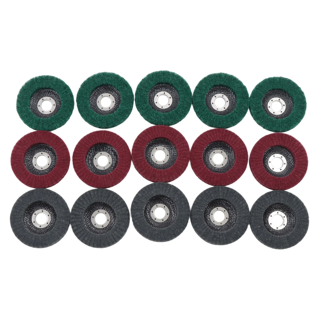 Set of 15 Flap Wheels for Automotive Finishing (4.5 Inch)