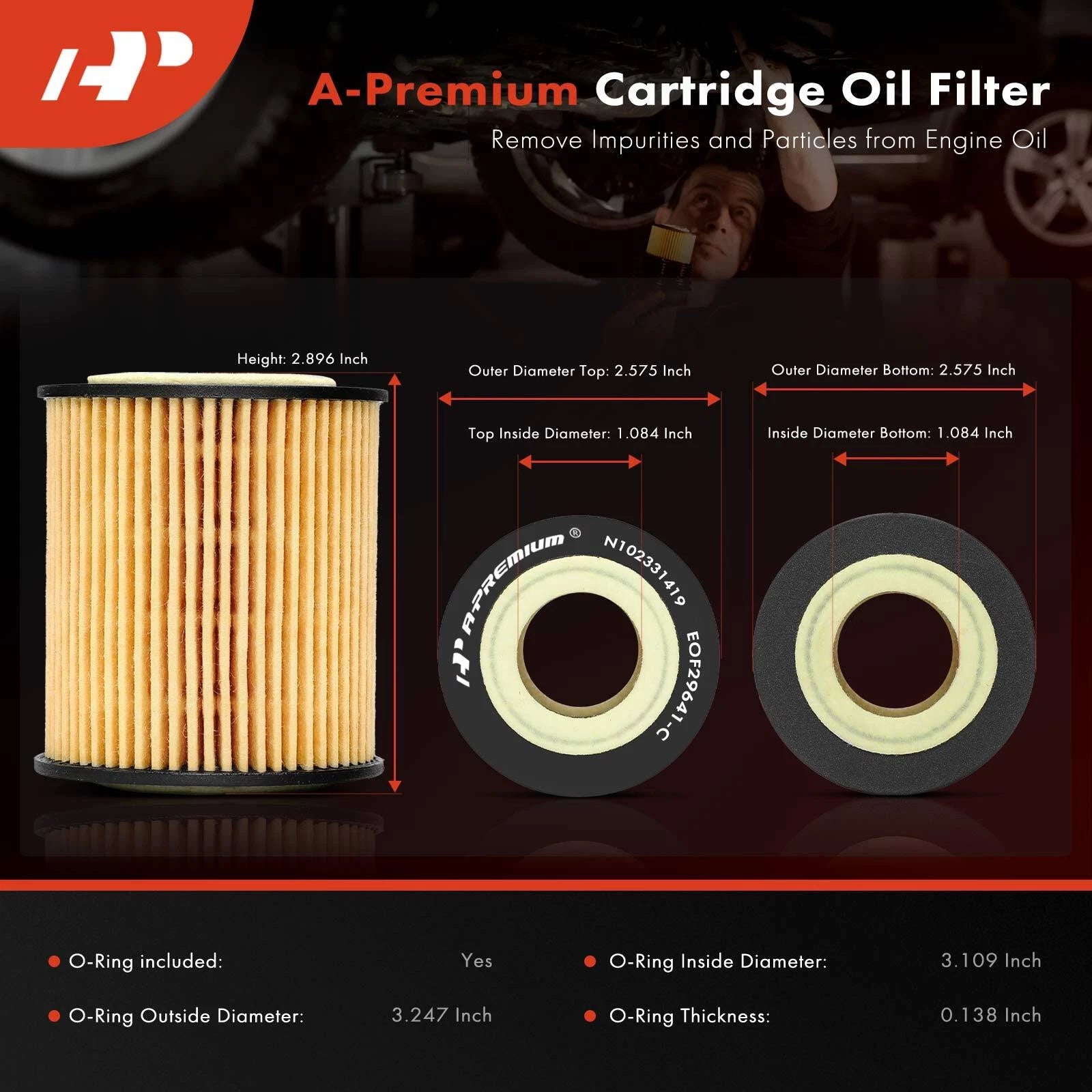Engine Oil Filter for Ford Escape (2005–2009), Fusion (2006–2009), Mazda 3