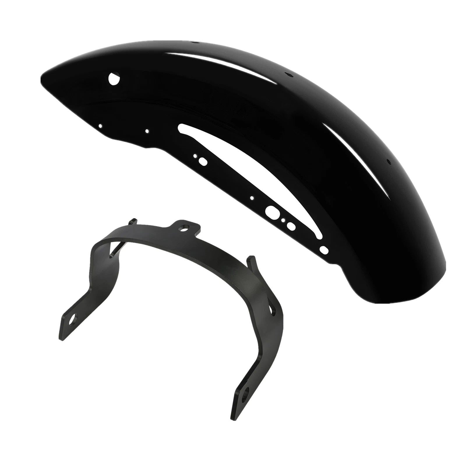 Black Rear Fender & Support Bracket for Harley Sportster XL883 XL1200 (2010–2022)