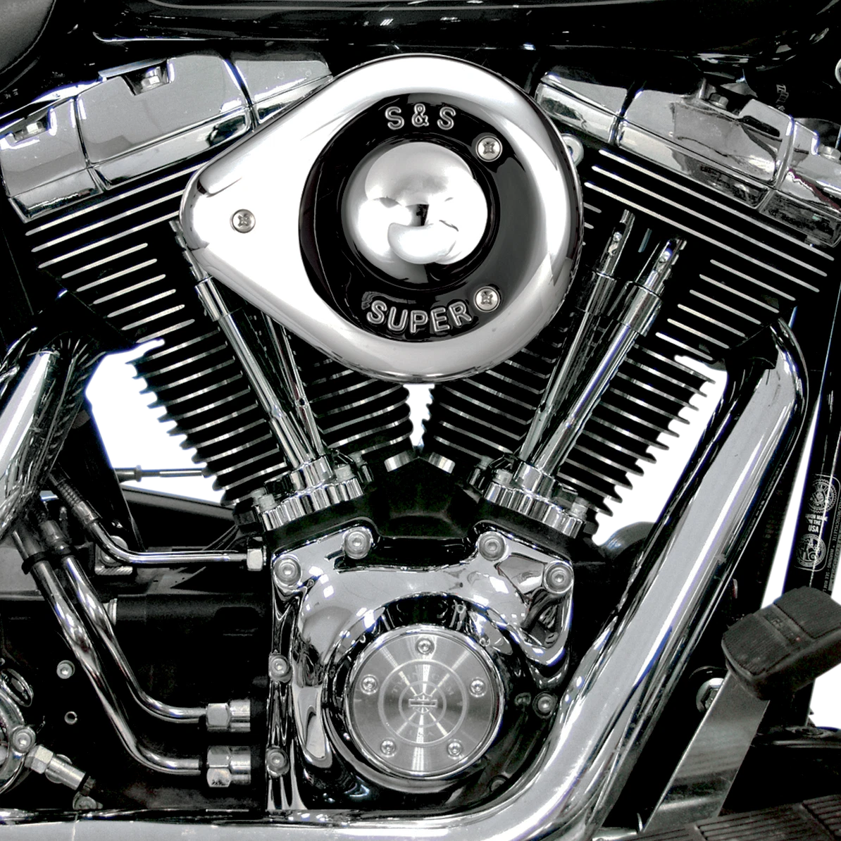 S&S Teardrop Air Cleaner Kit Chrome for Harley Softail Dyna Touring (1999–2006)