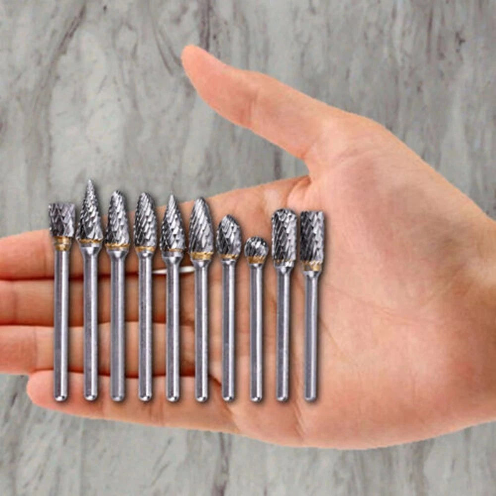 10PCS Tungsten Carbide Rotary Point Burrs for Die Grinder
