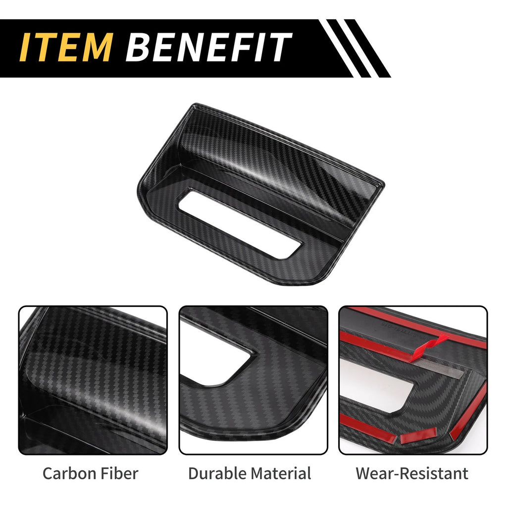 Carbon Fiber Pattern Air Vent Armrest AC Outlet Cover for Toyota Tundra (2022–2024)