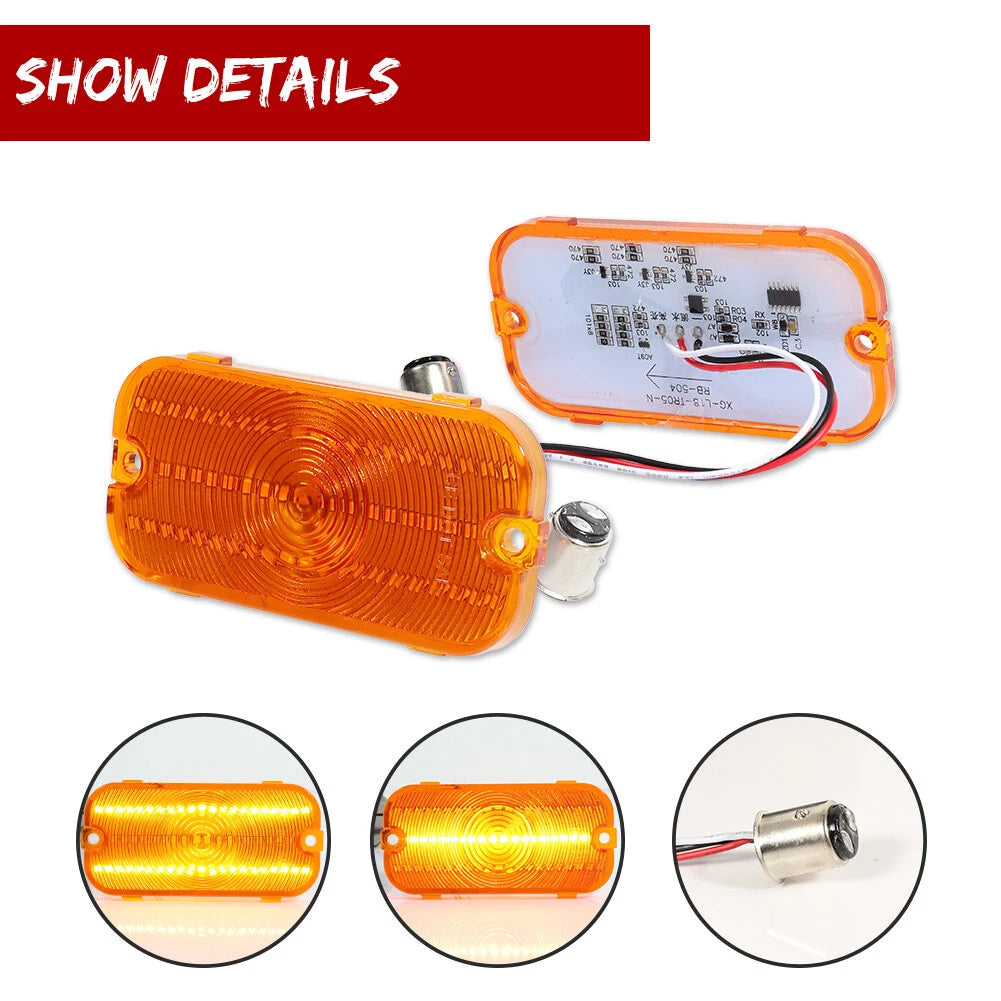 Amber Sequential LED DRL Signal Lights for Ford Bronco (1966–1968)