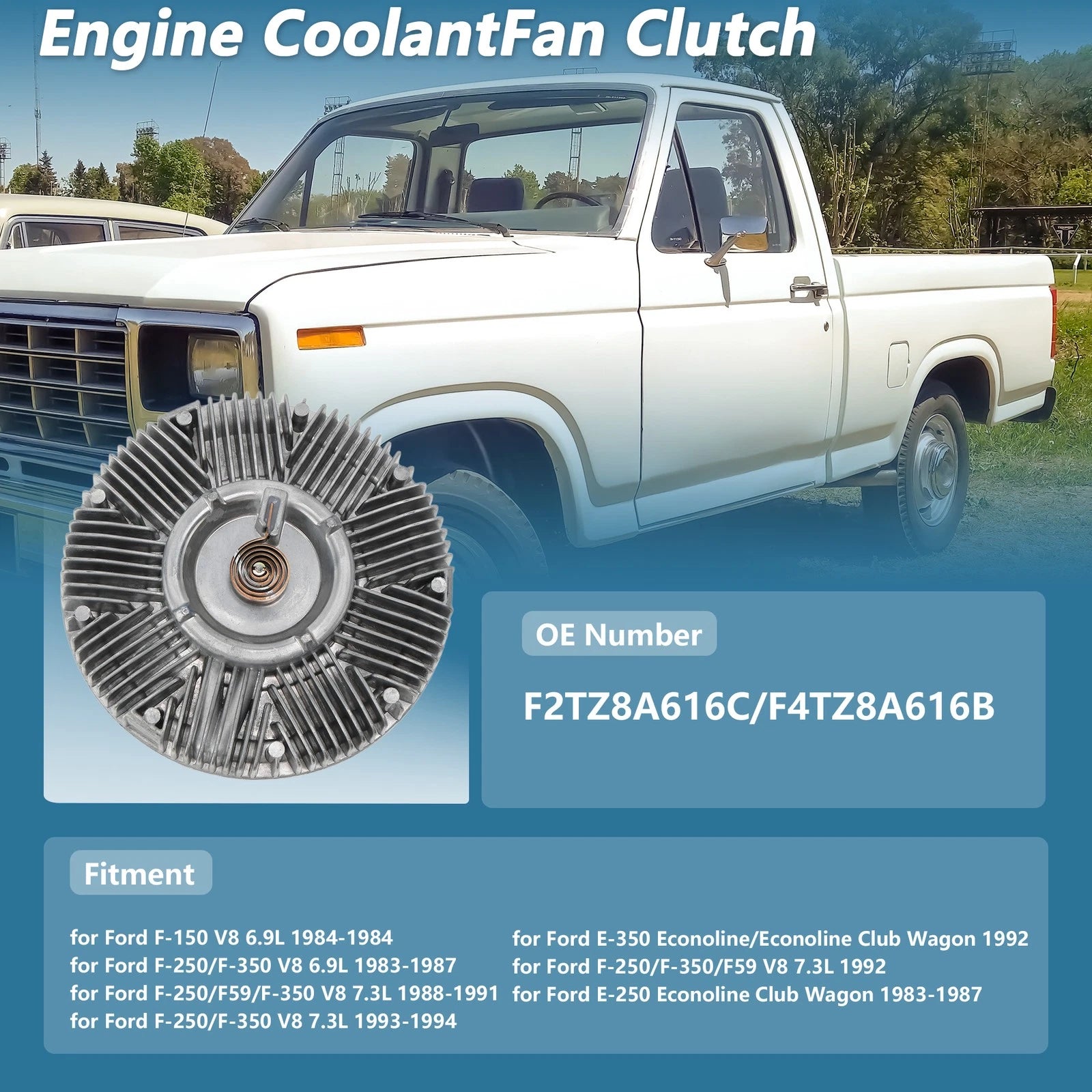 Engine Cooling Fan Clutch for Ford F-150 V8 6.9L (1984) No.F2TZ8A616C