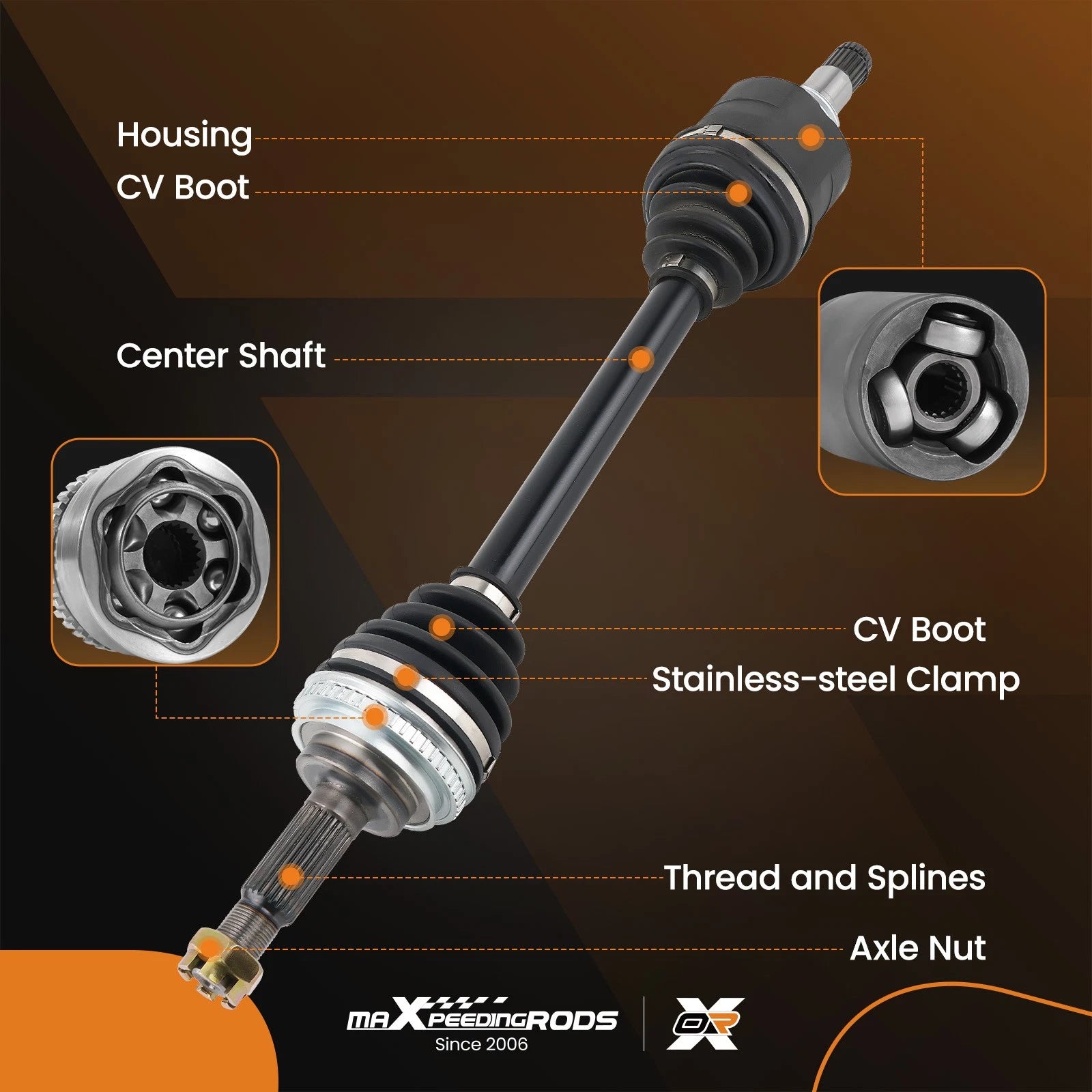 Front Left CV Axle Shaft Assembly for Toyota Camry Solara (1992–2001)