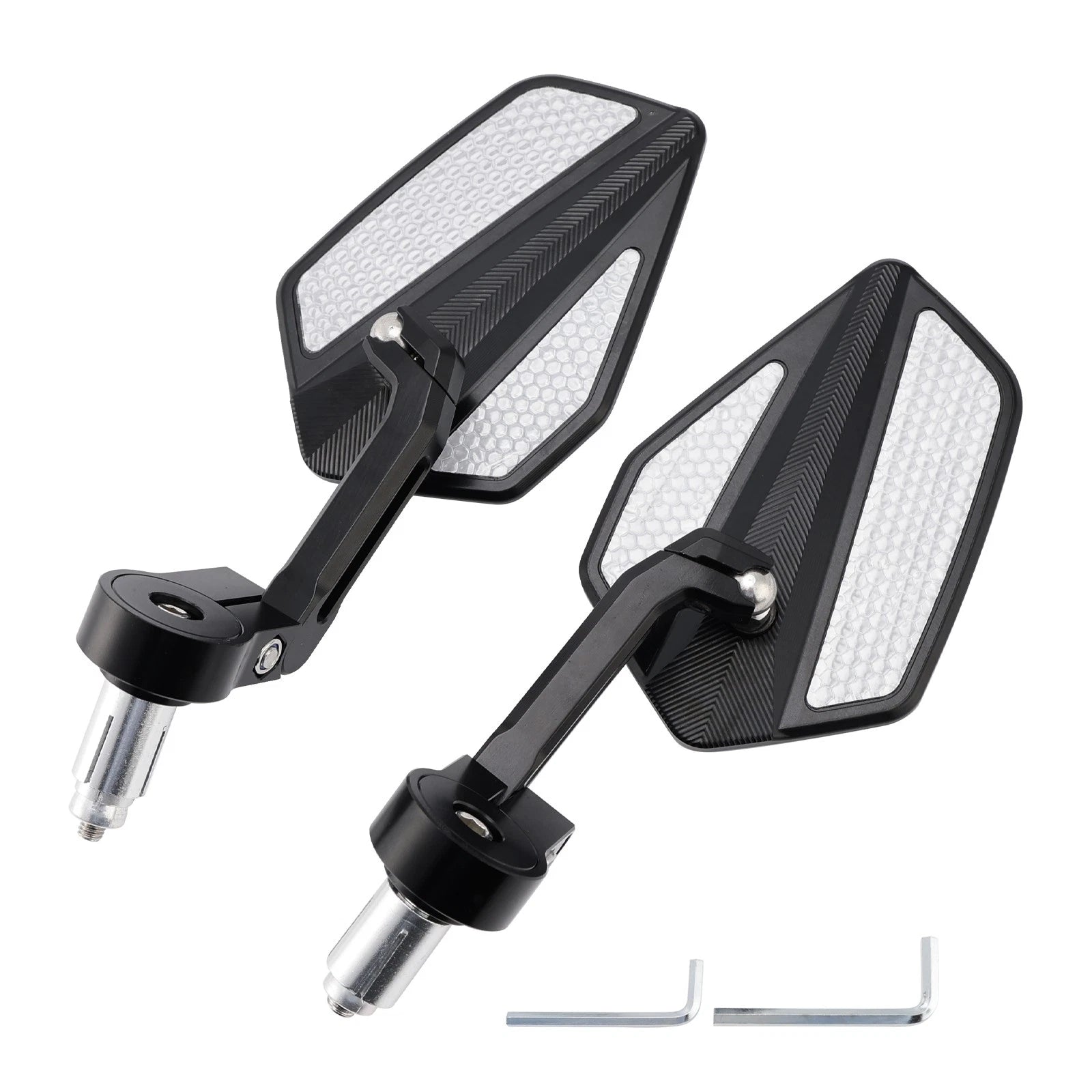 Aluminum 360 Rotation Bar End Mirrors for Motorcycle (22mm, PAIR)