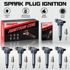6X Ignition Coil + Iridium Spark Plug for Toyota Sienna (2004–2010) UF267