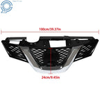 Front Bumper Upper Grille Glossy Black Mesh w/Chrome for Nissan Rogue (2014–2015)