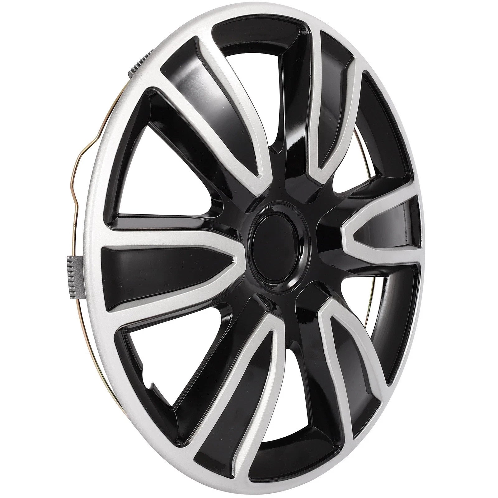 Set of 4 Wheel Hub Caps for R15 Tire (15" Inch) Black & White