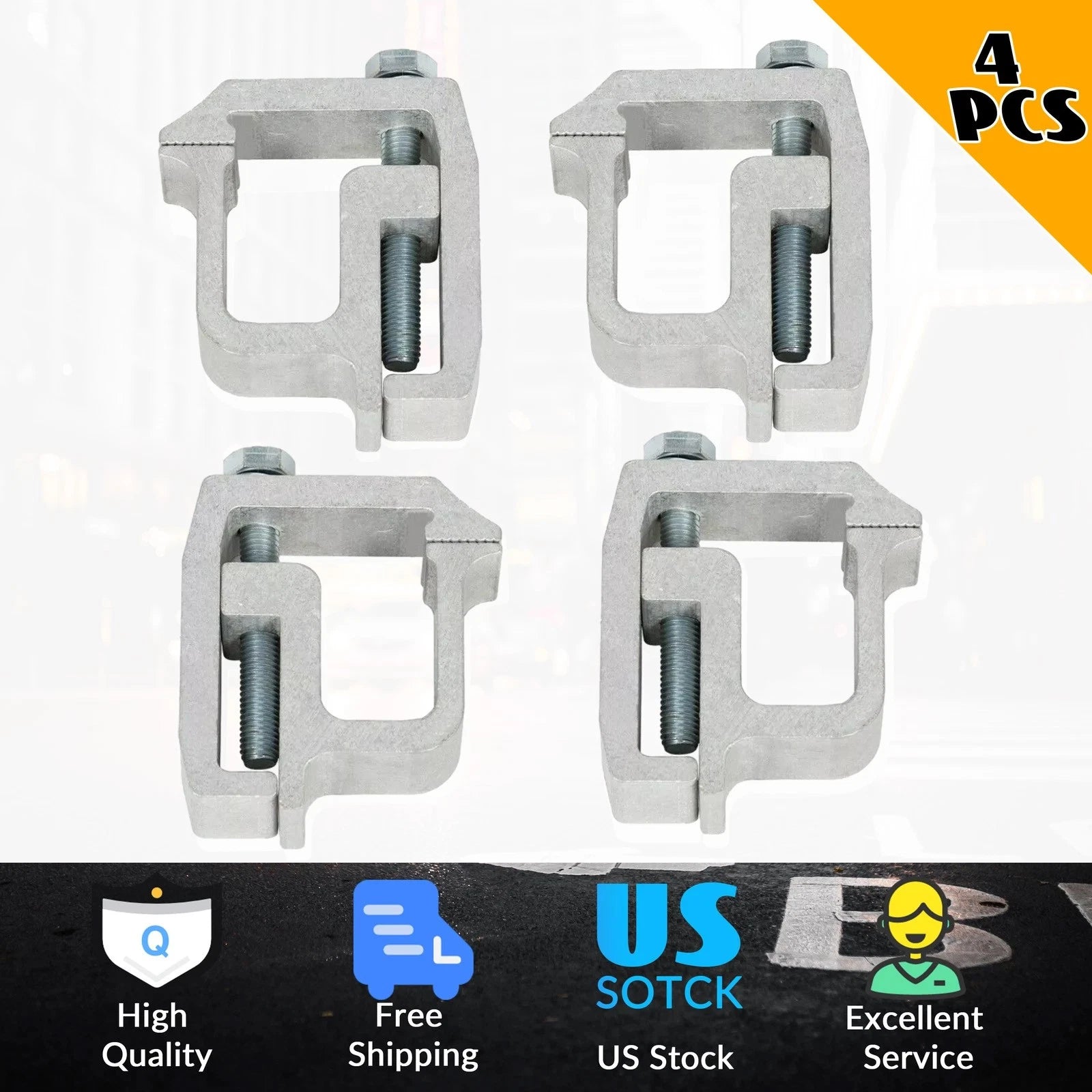 Set of 4 Heavy Duty Aluminum Mounting Clamps for Truck Cap Topper
