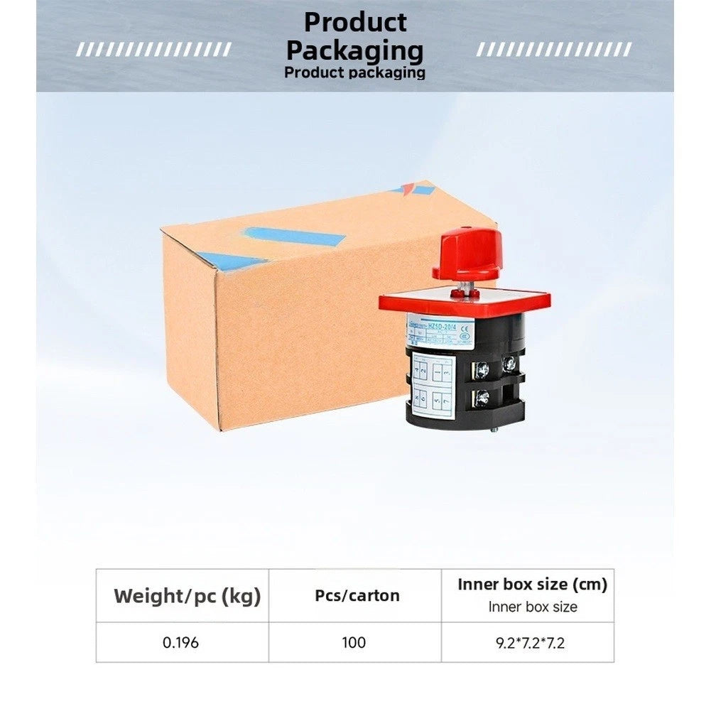 Changeover Switch 20A 380V 3-Pole for HZ5D-20/4