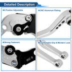Adjustable Short Brake Clutch Levers for Honda Fury/VTX1300CX (2009–2018) Silver Tone