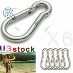 2X Spring Snap Hook Carabiner Clips for Automotive Use (304 Stainless Steel)