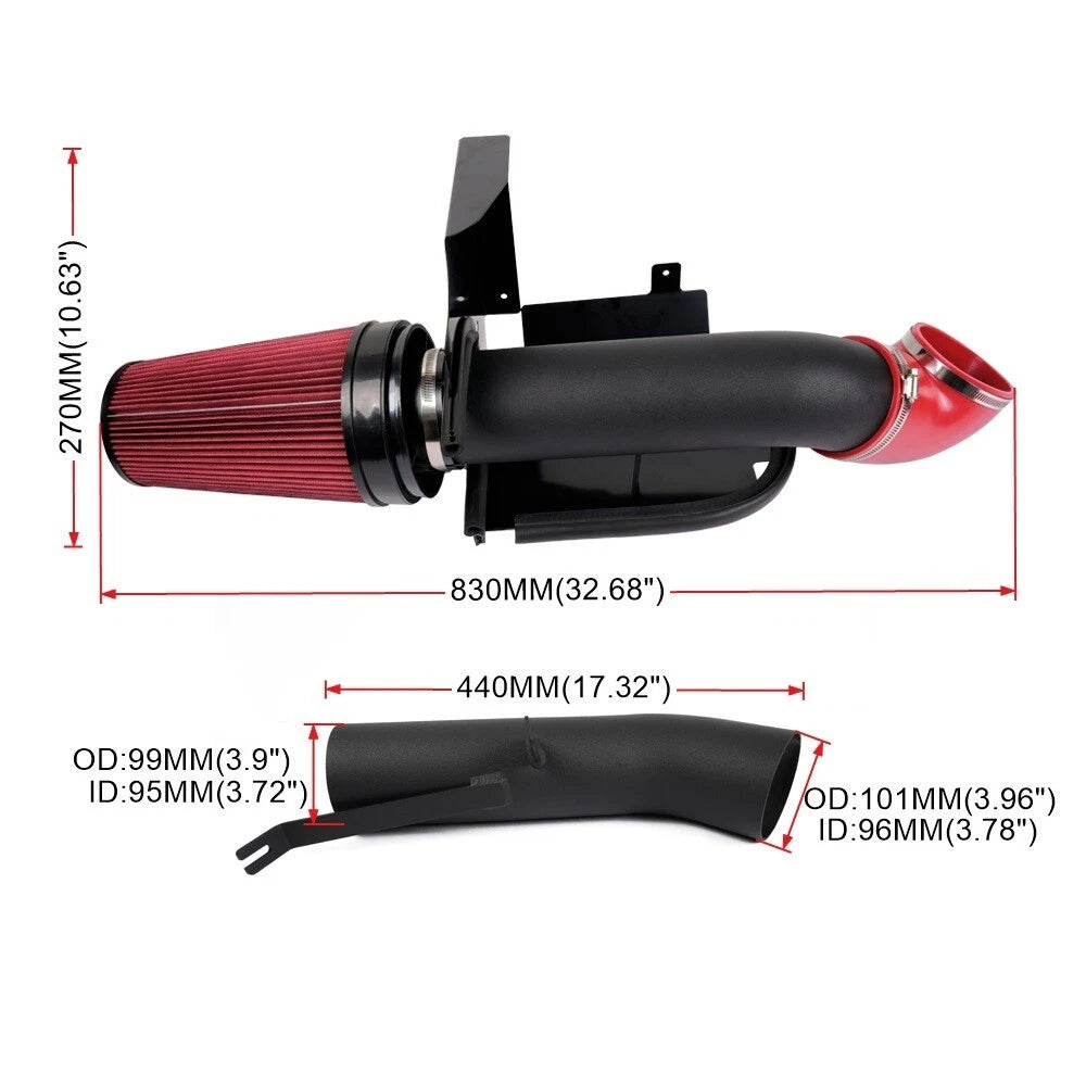 4" Cold Air Intake Kit with Heat Shield for GMC/Chevy V8 99-06