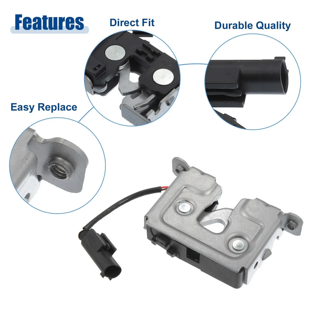 Front Hood Latch Lock Actuator Assembly for BMW 128i Black Gray