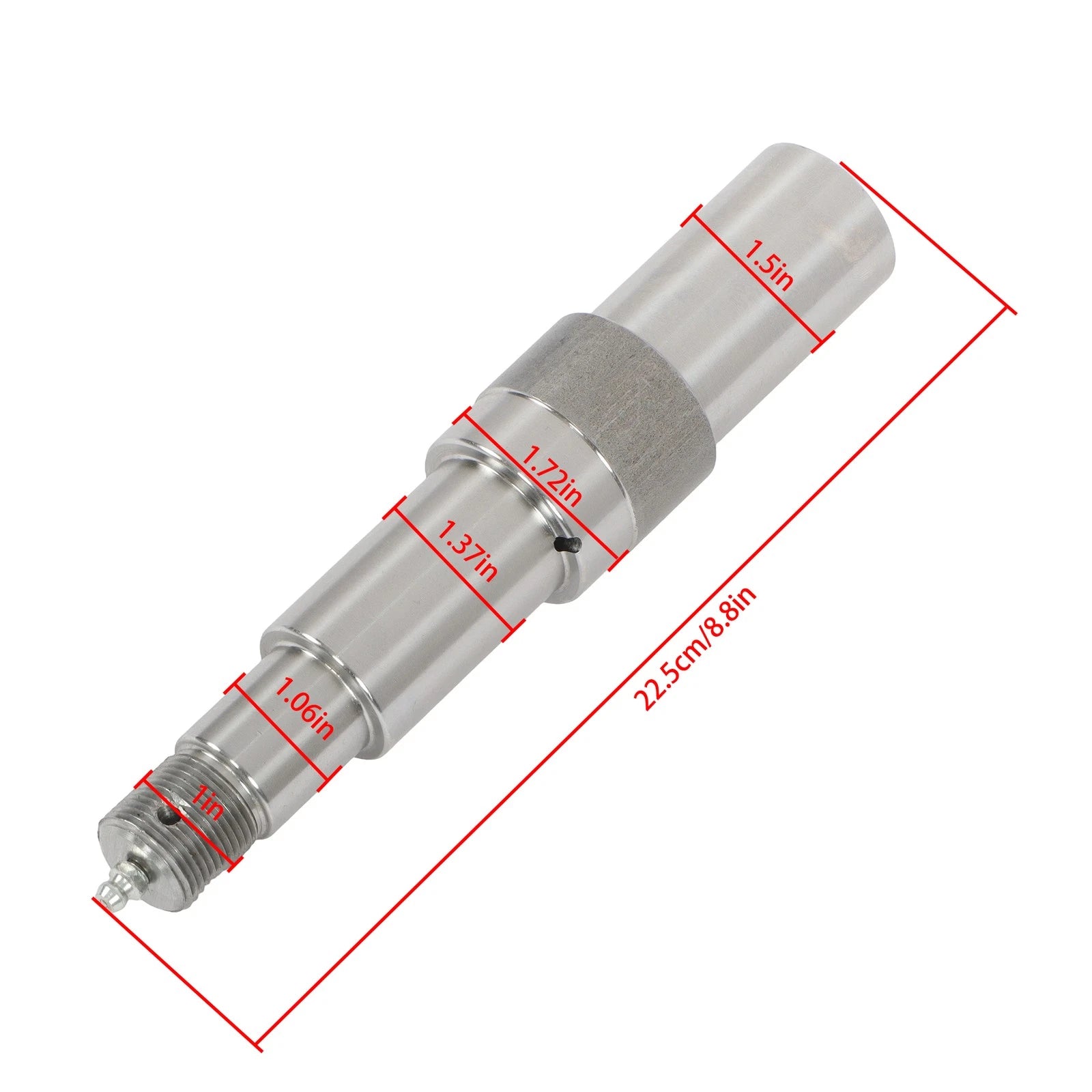Trailer Spindle for 3500 lb Axle Weld On 1.5" Round with Accu-Lube Fitting