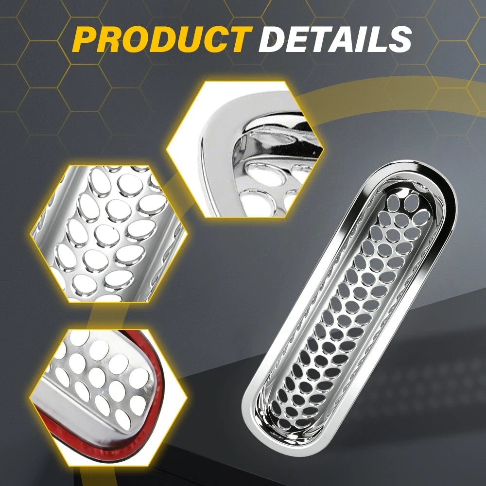 Set of 4 Chrome Front Grille Mesh Inserts for Jeep Wrangler JK (2007–2018)