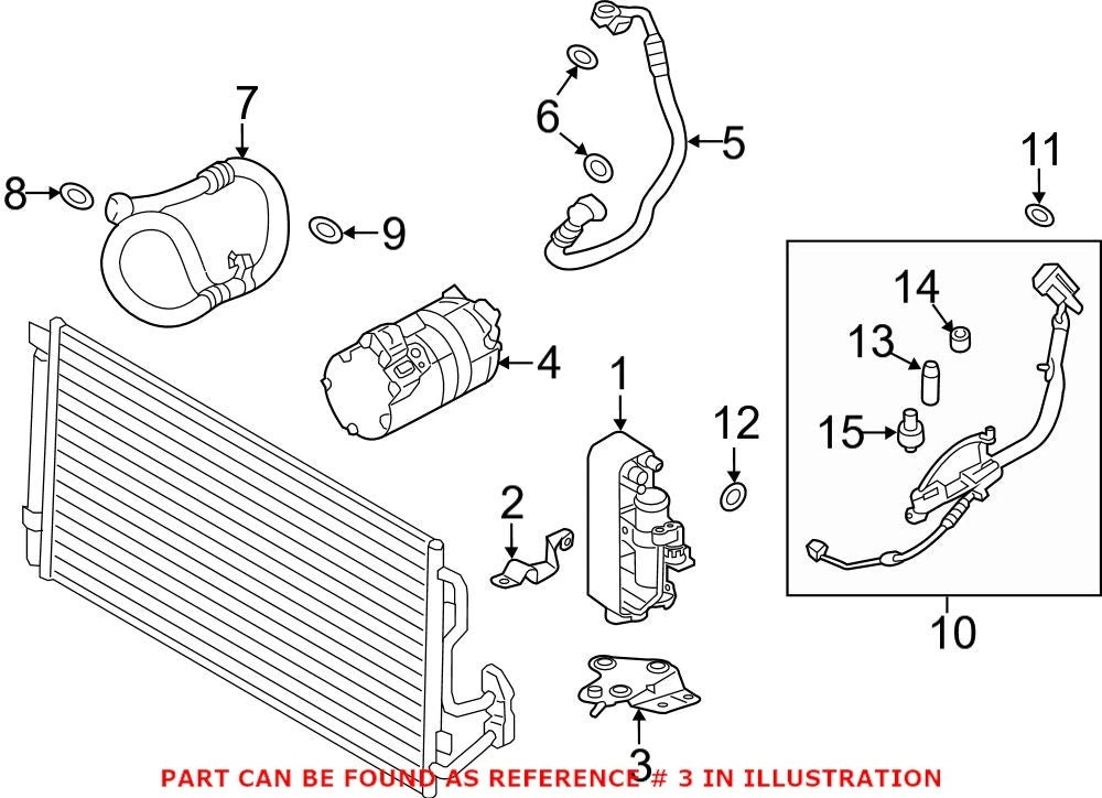 Genuine OEM Lower A/C Condenser Mount 64219343670 for BMW 320i (2017)