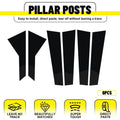 Set of 6 Glossy Black Pillar Post Door Trim Decals for Volkswagen Jetta (2019–2021)