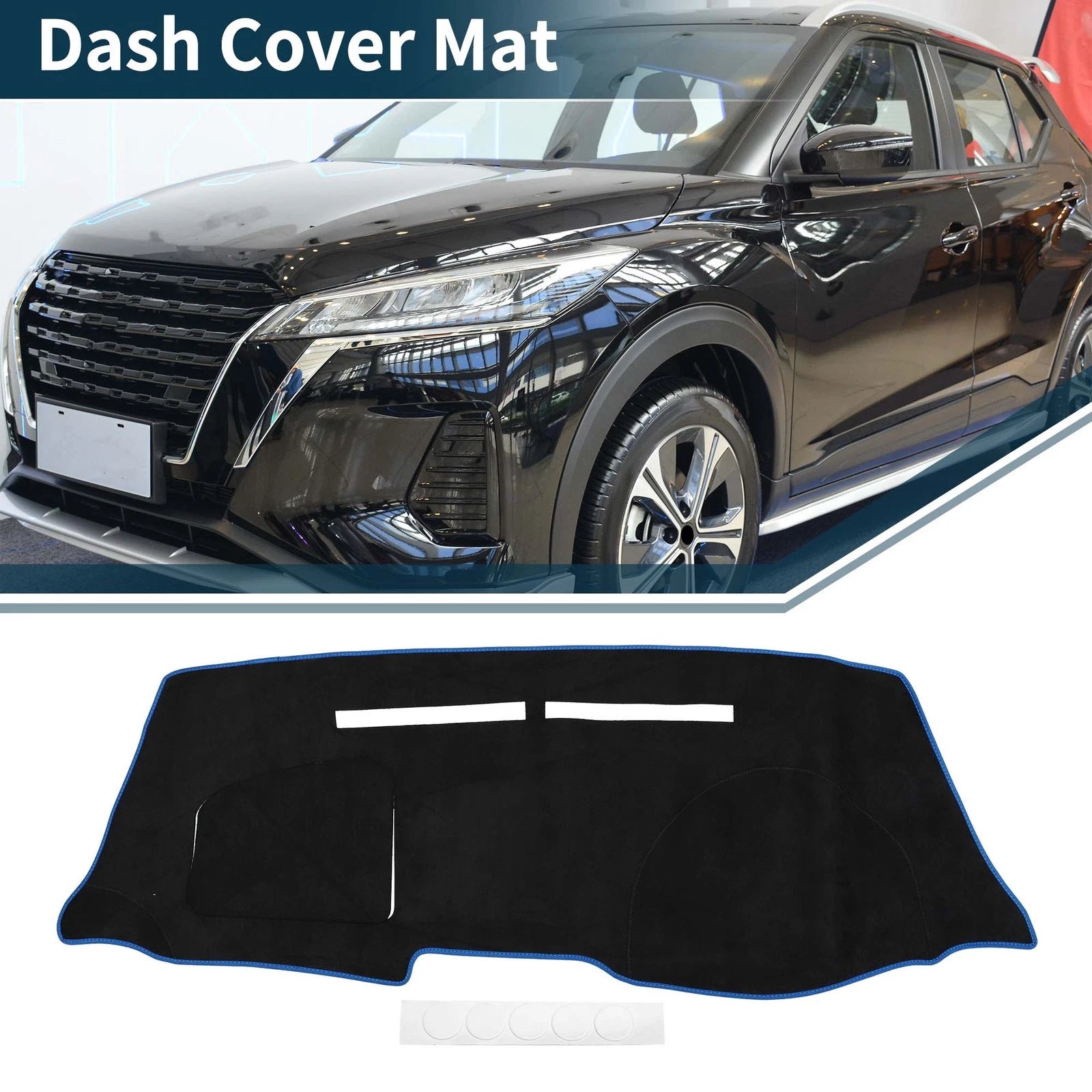 Dashboard Cover Mat for Nissan Note E12/HE12/NE12 (2012–2020) Black Blue