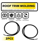 Set of 2 Roof Drip Molding Strips for Toyota Corolla (2003–2008) Black Rubber