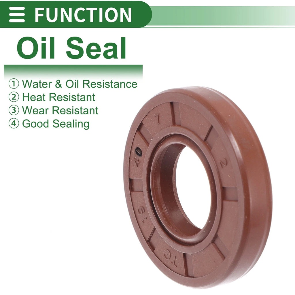 Set of 5 Oil Seal Rotary Shaft Seal FKM Rubber 19x40x7mm