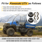 Set of 2 Rear Brake Drums w/Shoes Bolts Kit for Kawasaki Mule SX KAF400 (2017–2024)