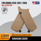 Sunvisors Cover Skin for Honda Civic (2001–2005) Beige Tan PVC Leather