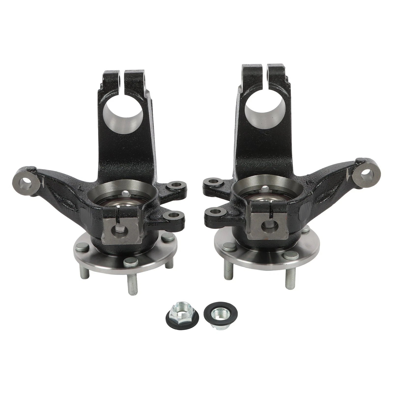 Set of 2 Steering Knuckle & Wheel Hub Bearing Assembly for Ford Focus
