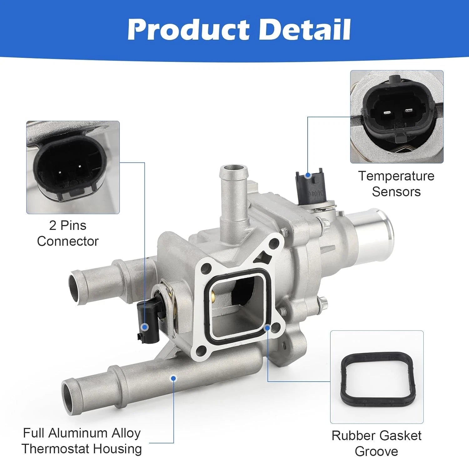 Thermostat Housing Kit for Chevy Cruze (2011–2016), Sonic (2012–2018), Trax (2012–2017) 25192228