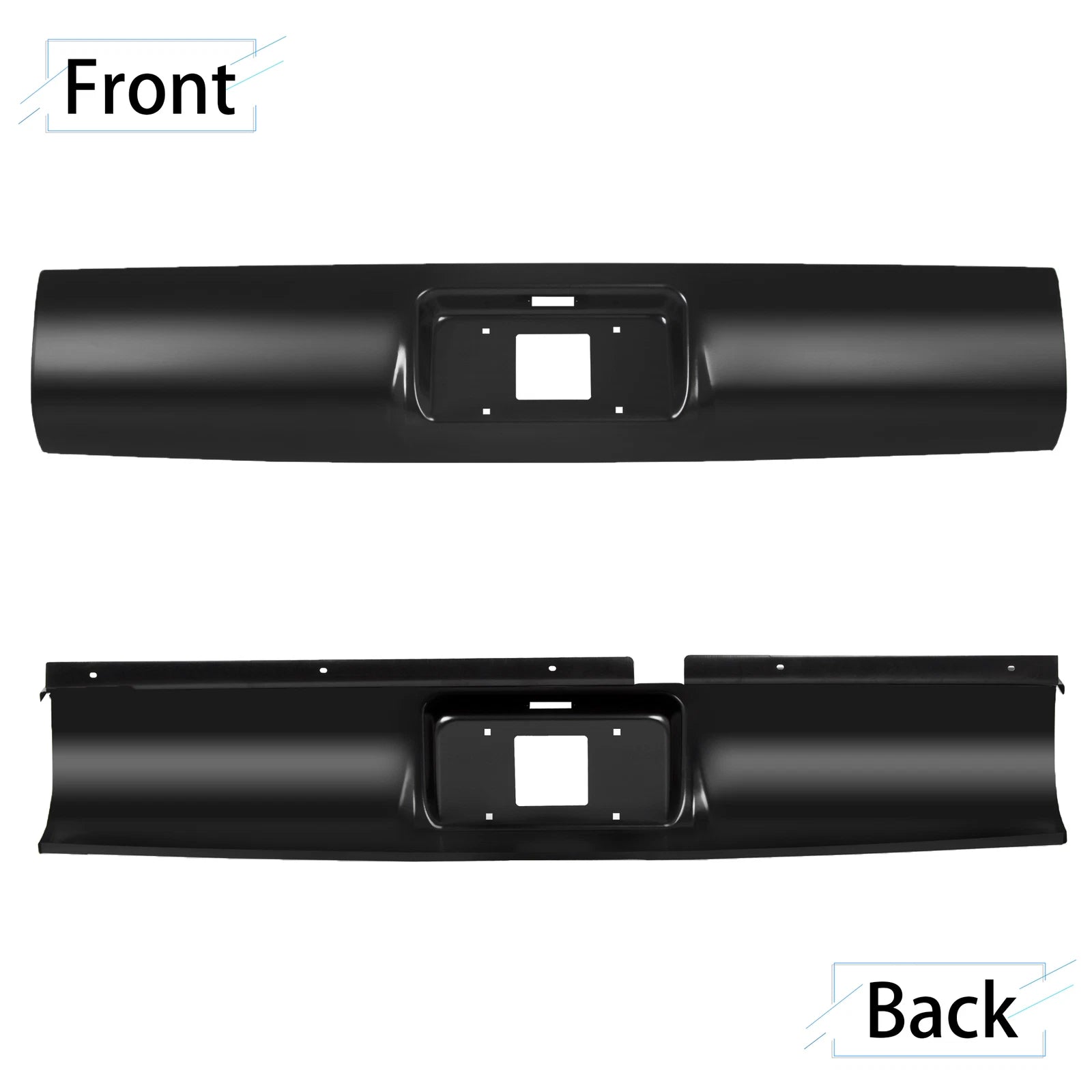 Rear Bumper Roll Pan w/ License Plate for Chevy GMC S10 Sonoma (1994–2003)