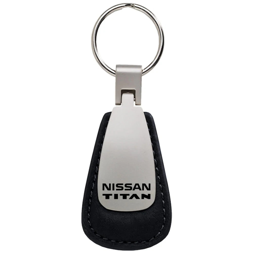 Black Leather Teardrop Keychain - Officially Licensed for Nissan Titan