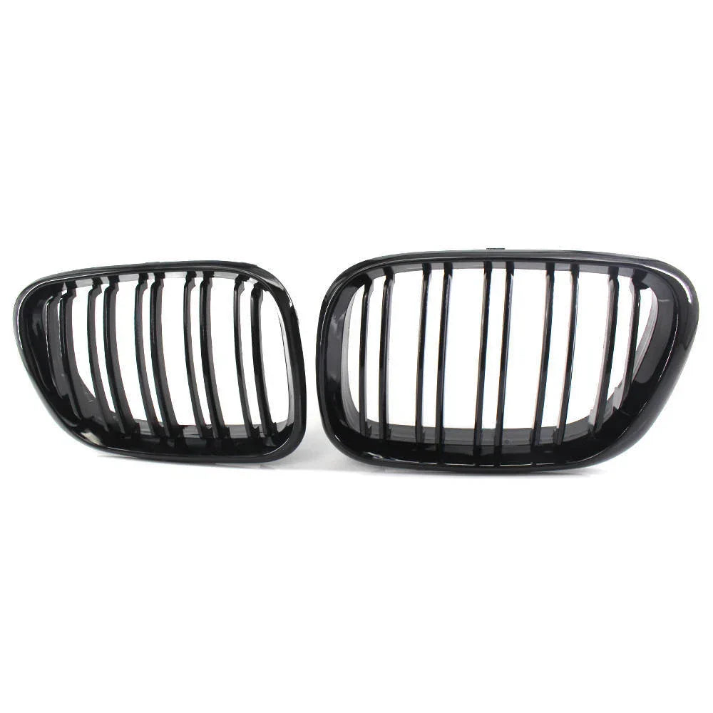 Gloss Black Dual Slat Bumper Grille Kidney Grill for BMW X5 (2000–2006)