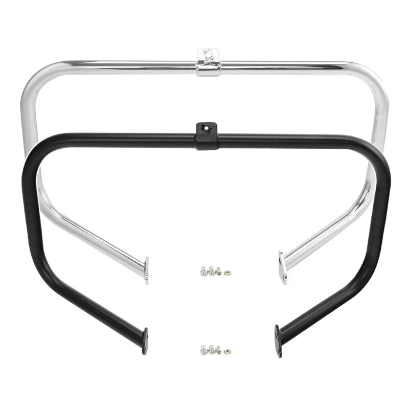 Black/Chrome Engine Guard Highway Crash Bar for Harley Road Glide (1997–2008)