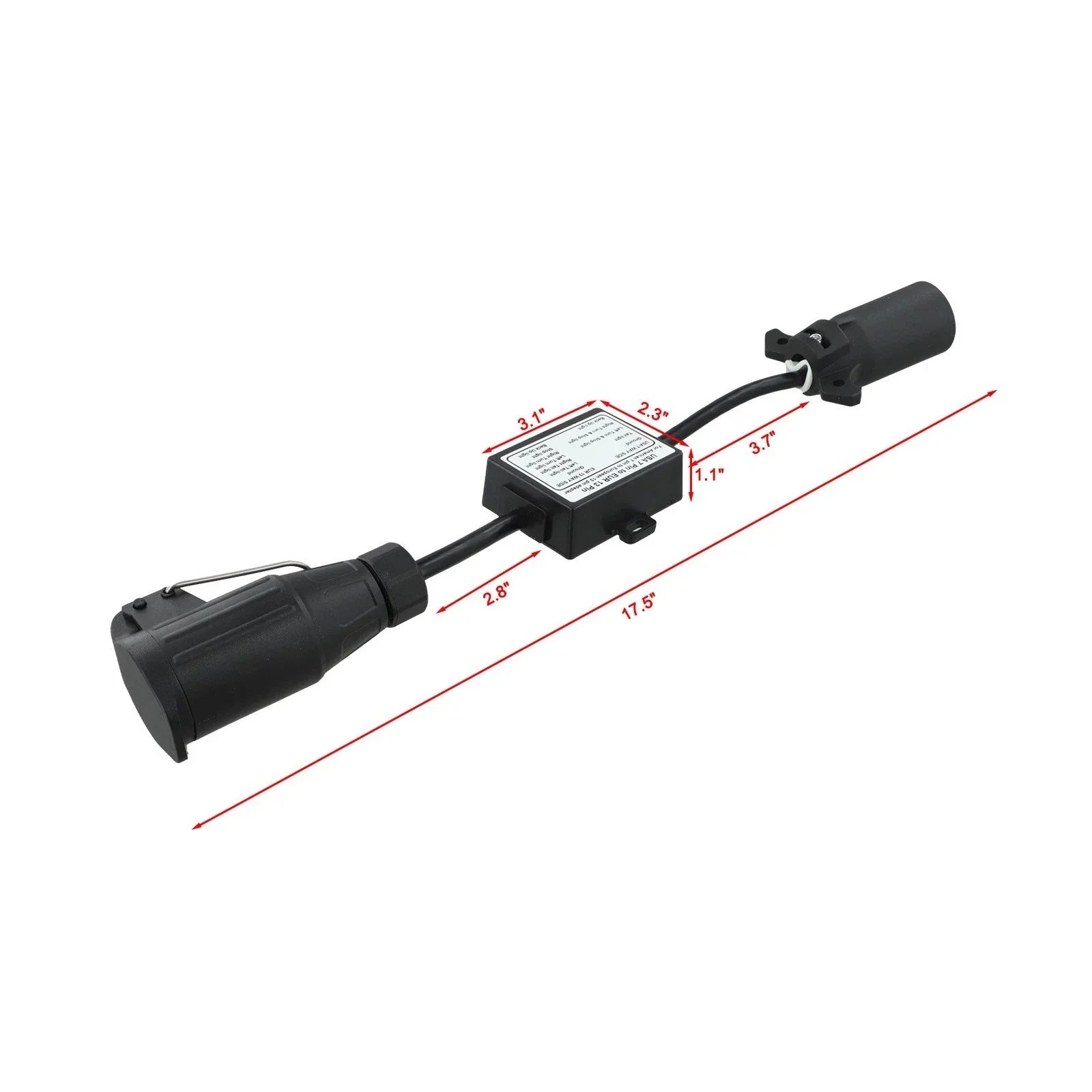 7Way Plug European 13Pin Round Trailer Light-Converter for US Vehicle