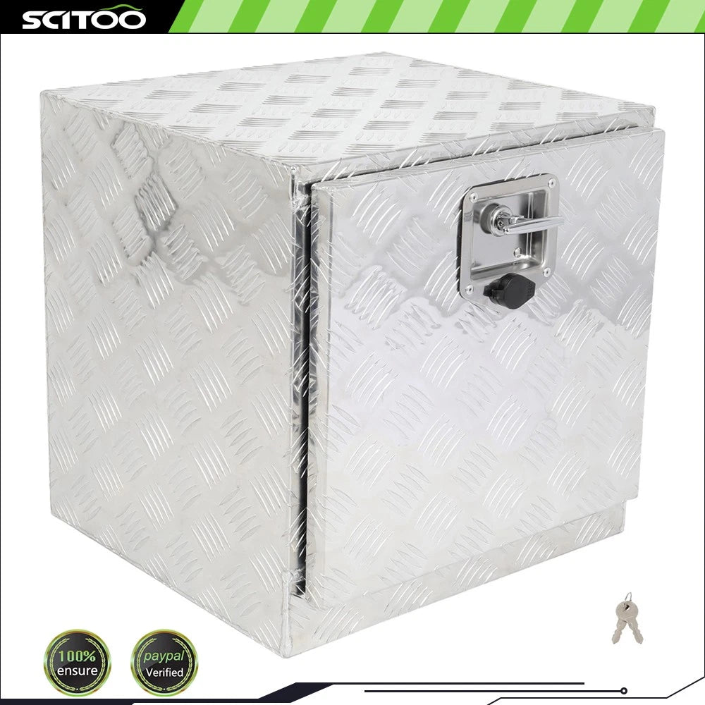 Multifunctional Storage Tool Box for Truck (18"x 17"x 18") - 2x Chain Silver