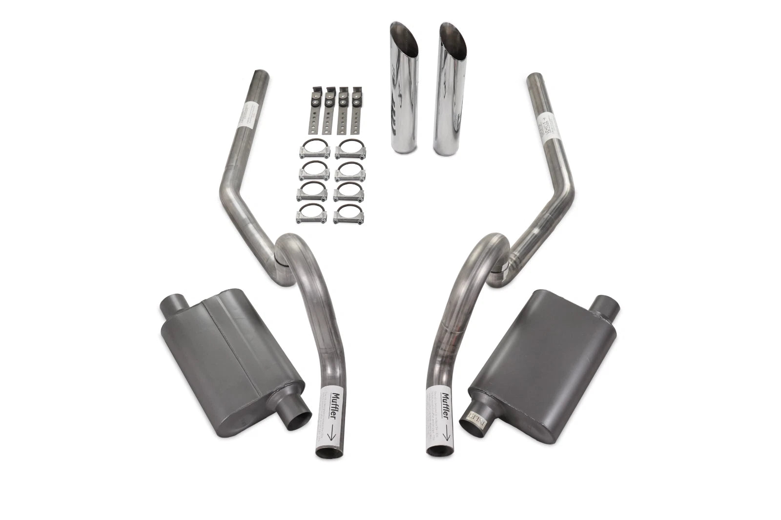 2.5" Dual Exhaust Kit for GM A Body (1964–1972) - 2 Chamber, Rear Exit, SW Tip