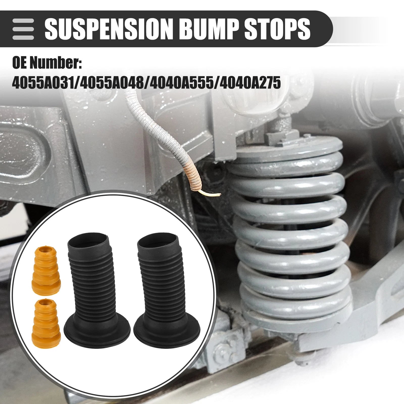 Set of 2 Front Suspension Bump Stop Shock Absorber Strut Boot Kit for Mitsubishi