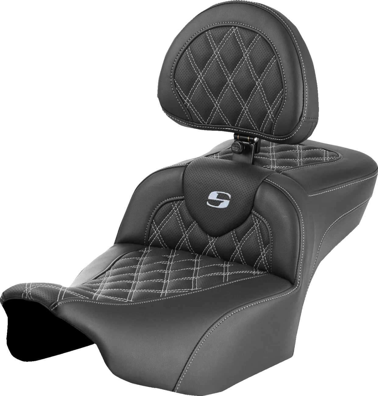 SADDLEMEN Roadsofa Extended Reach Seat with Backrest for Harley Davidson