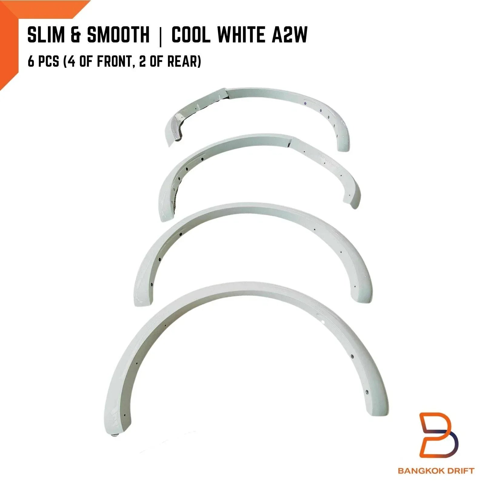 A2W  Cool White Slim Fender Flares for Ford Ranger (2015-2018)