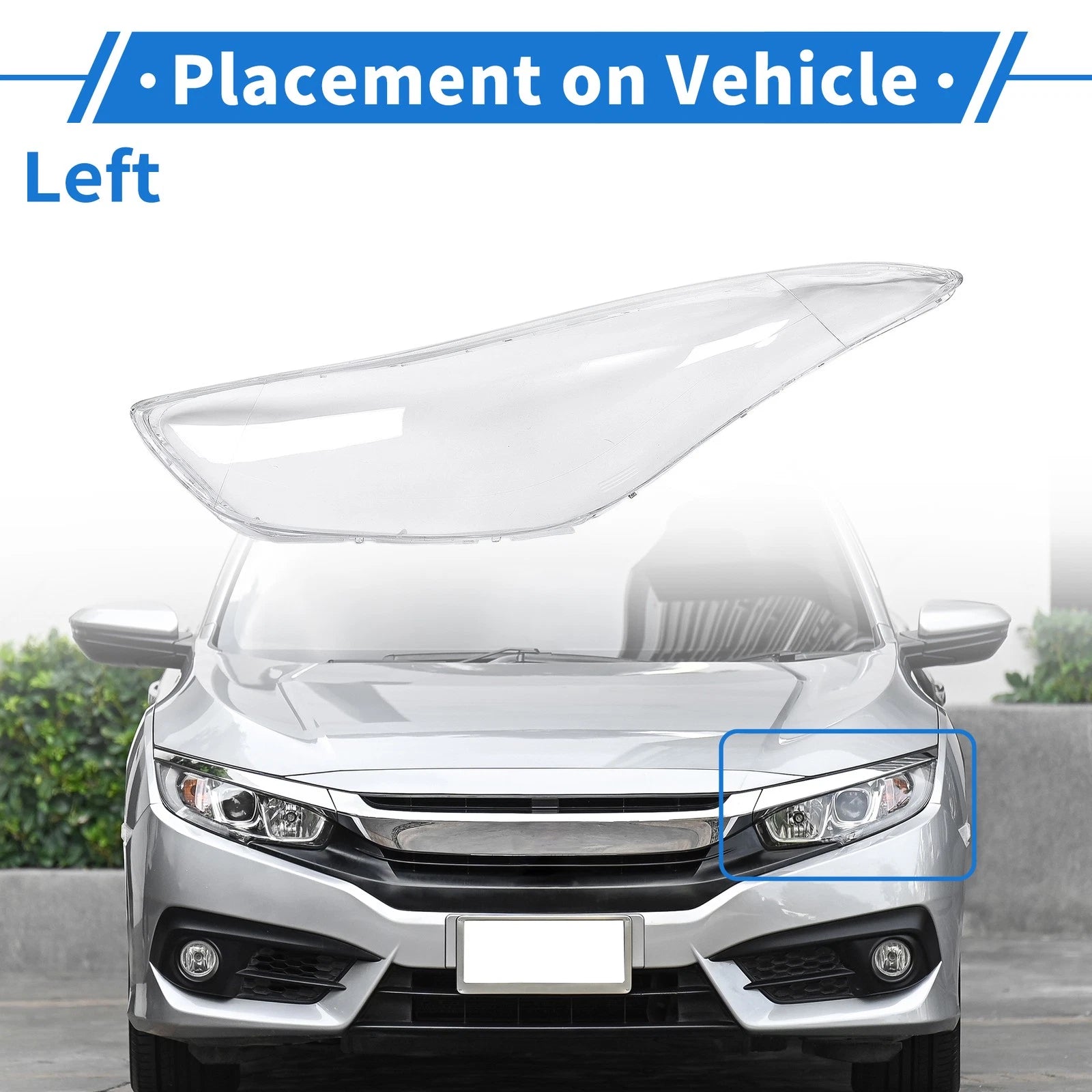 Headlight Lens Cover for Hyundai Elantra (2011–2016) PC Clear
