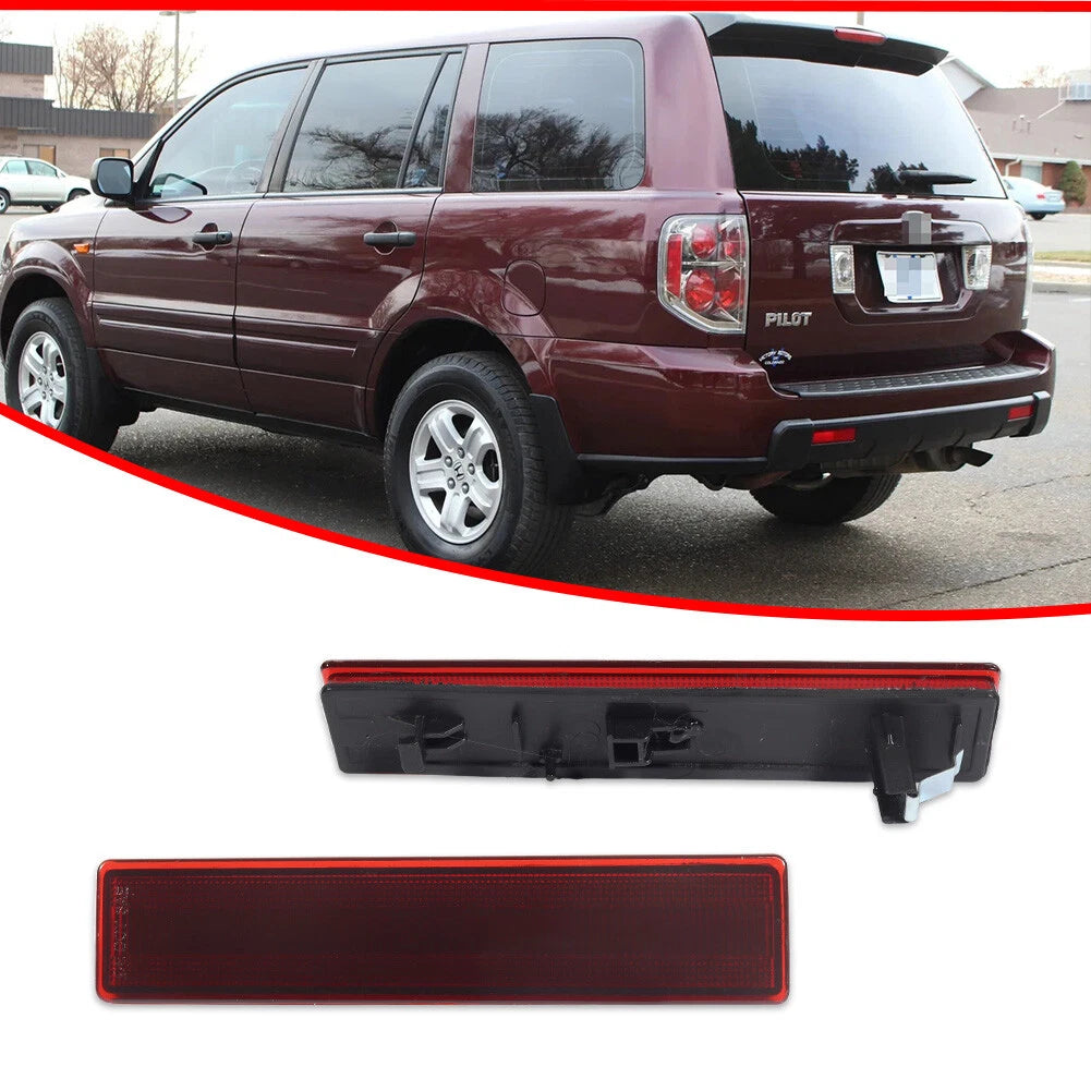 Bumper Reflector Set for Honda Pilot (2006–2008) 2-Pcs Red Lens
