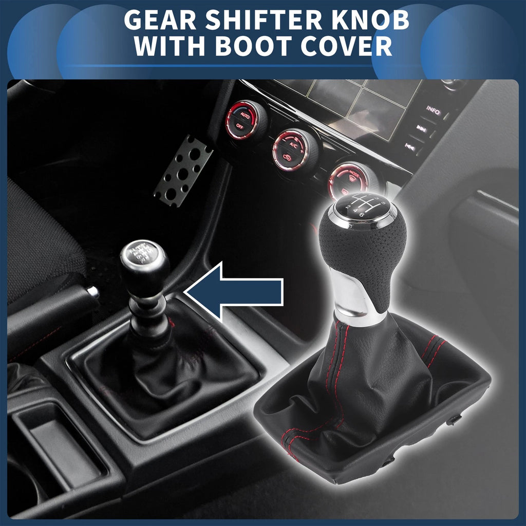 6 Speed Gear Shifter Knob with Cover for Audi A4 (2007–2008)