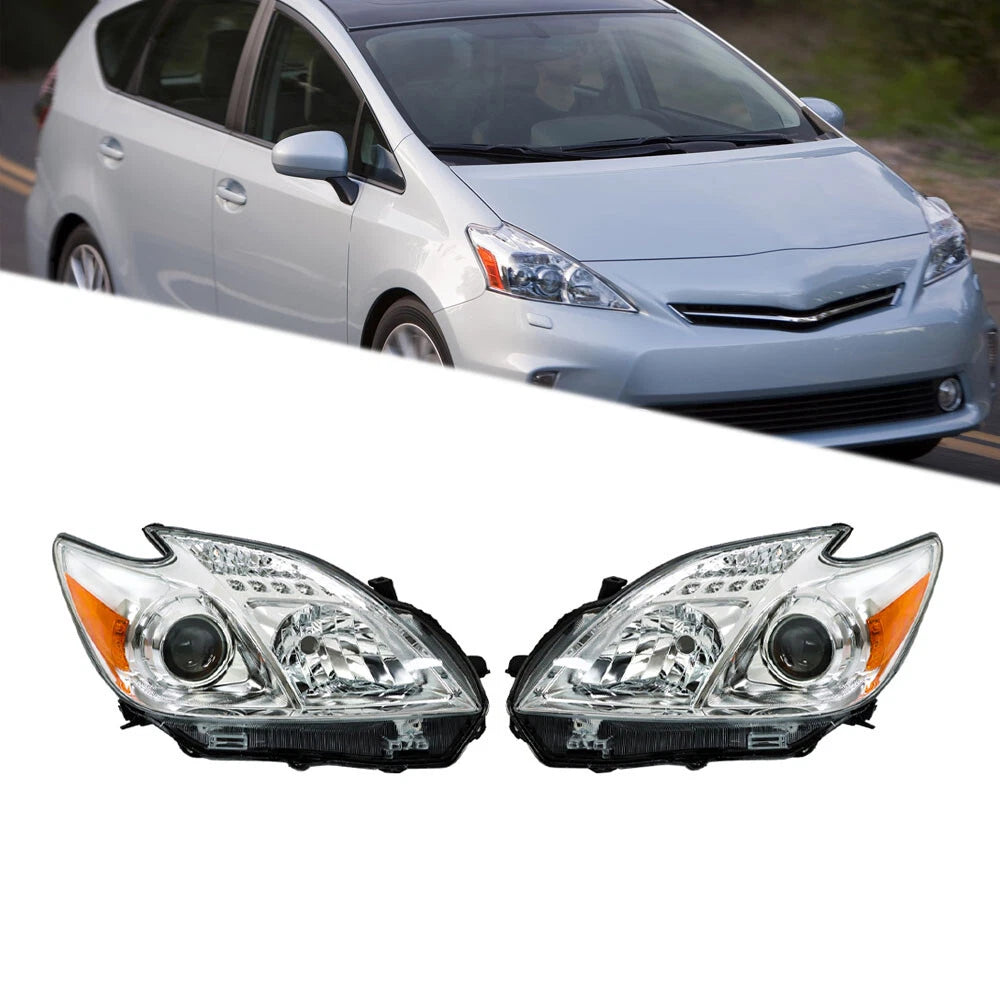 Headlight Assembly for Toyota Prius (2012–2015) Left + Right Halogen