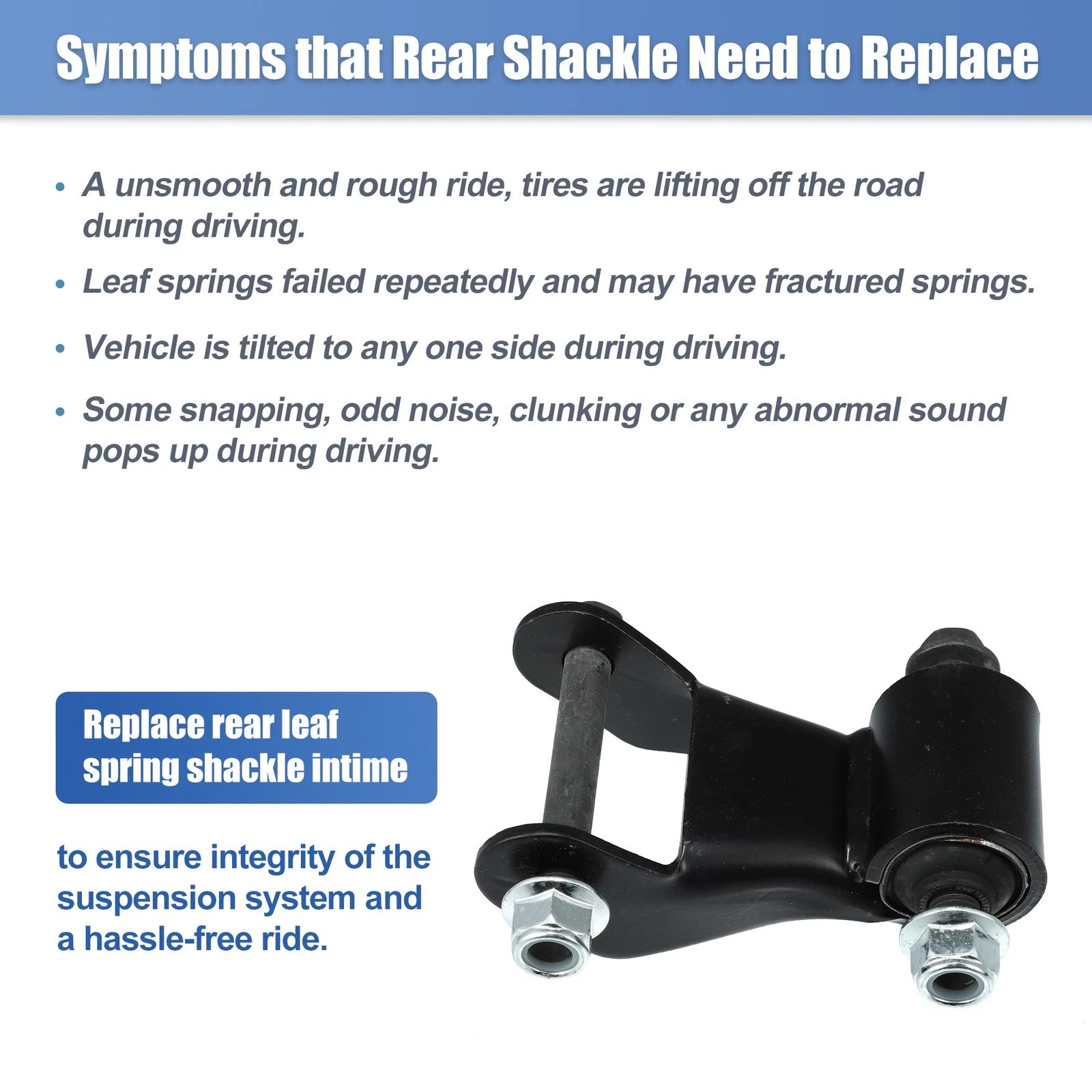 1 Pair Rear Leaf Spring Shackle Kit 22820716 for GMC Sierra, Chevy Silverado 