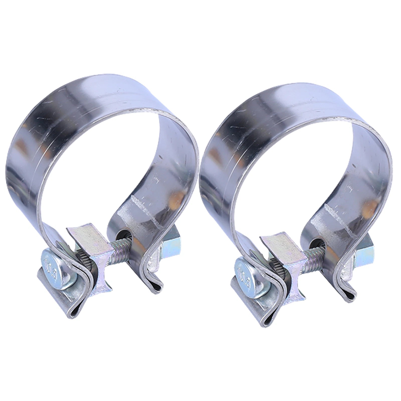 2Pcs 2.5” T409 Stainless Steel Exhaust Clamps for Universal Applications