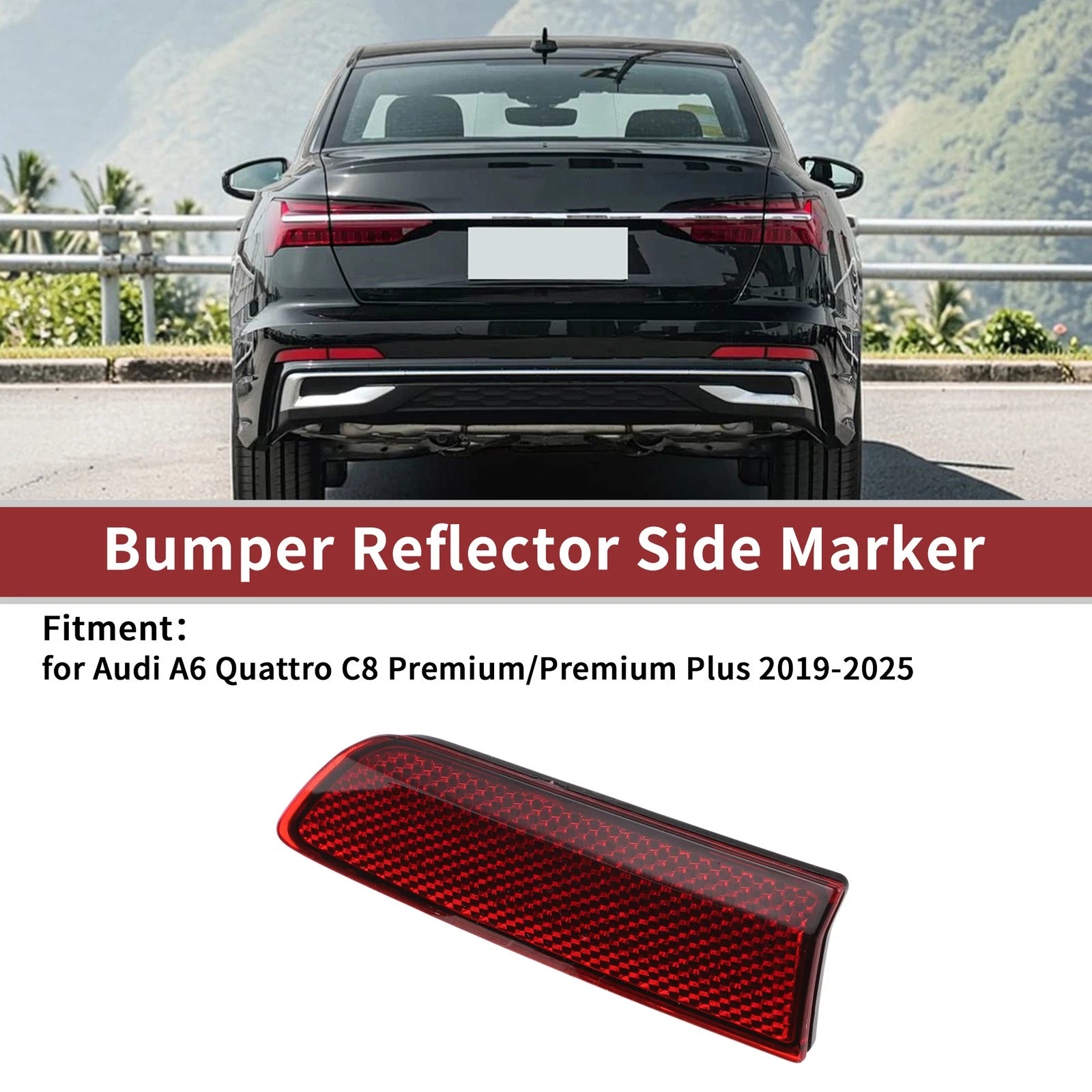 Rear Right Inner Side Bumper Reflector No. 4K0945104D for Audi A6 Quattro (2019–2023)